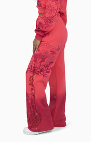 Oversprayed Studded Pants - Geranium Pink