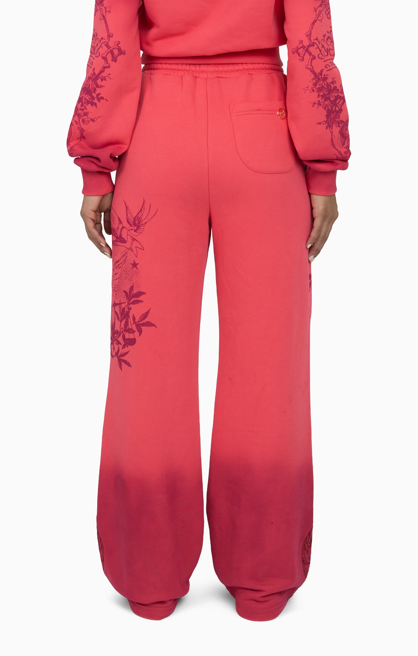 Oversprayed Studded Pants - Geranium Pink