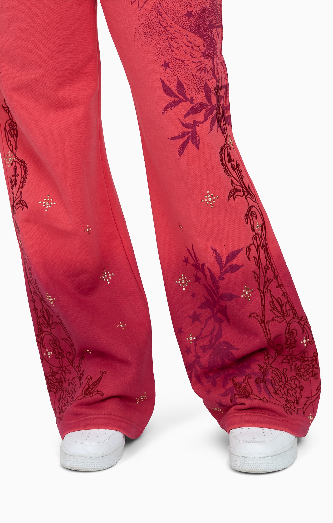 Oversprayed Studded Pants - Geranium Pink