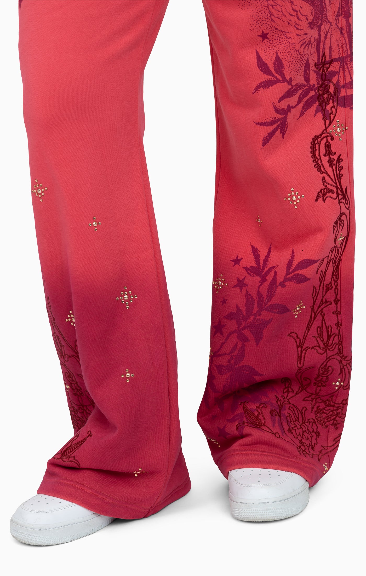 Oversprayed Studded Pants - Geranium Pink
