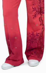 Oversprayed Studded Pants - Geranium Pink