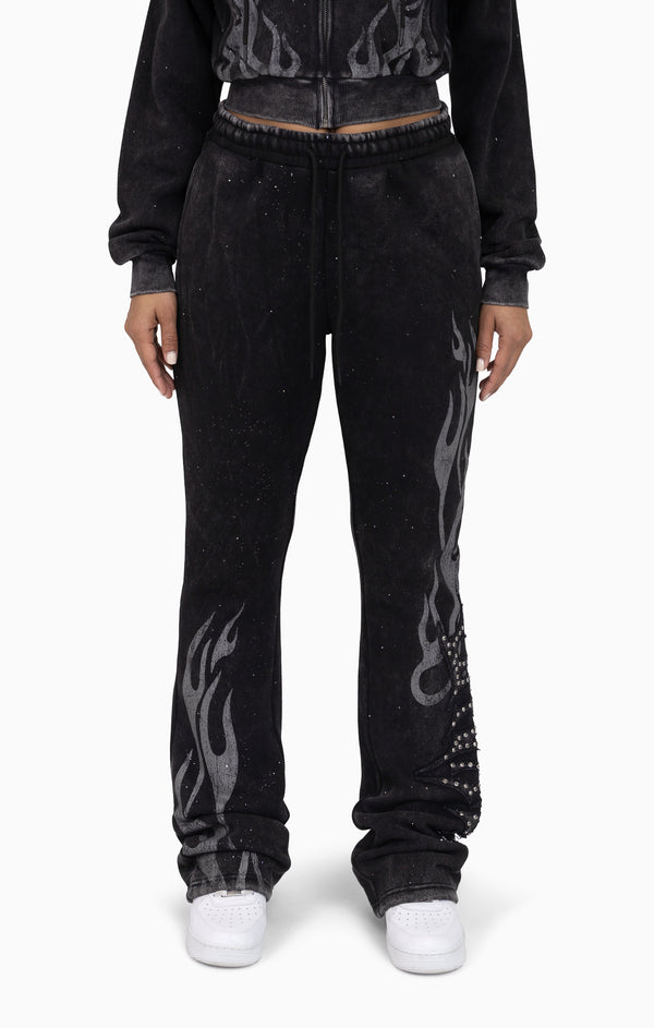 Sparkly Fleece Pants - Black