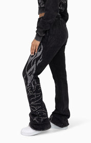 Sparkly Fleece Pants - Black