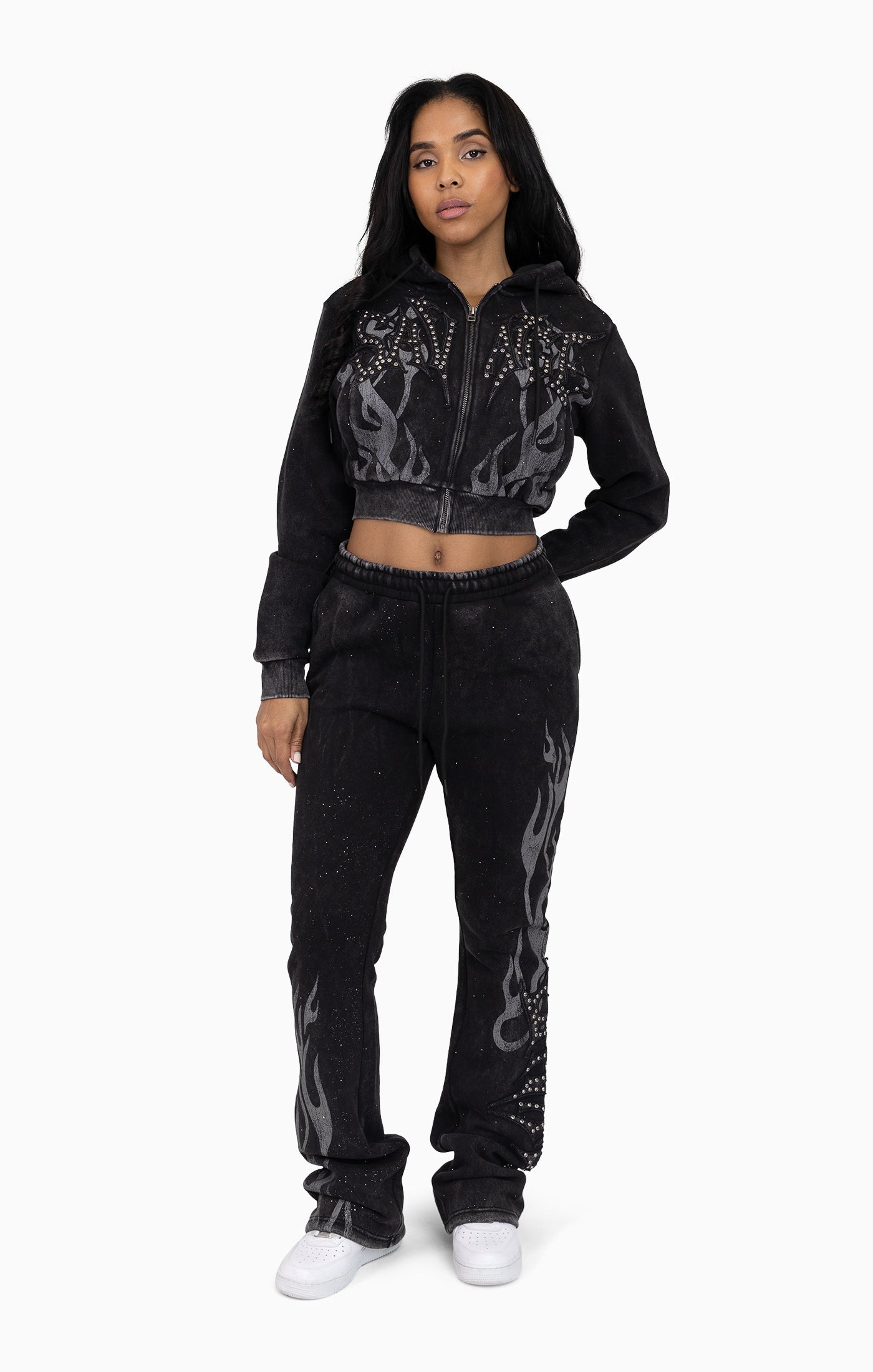 Sparkly Fleece Pants - Black
