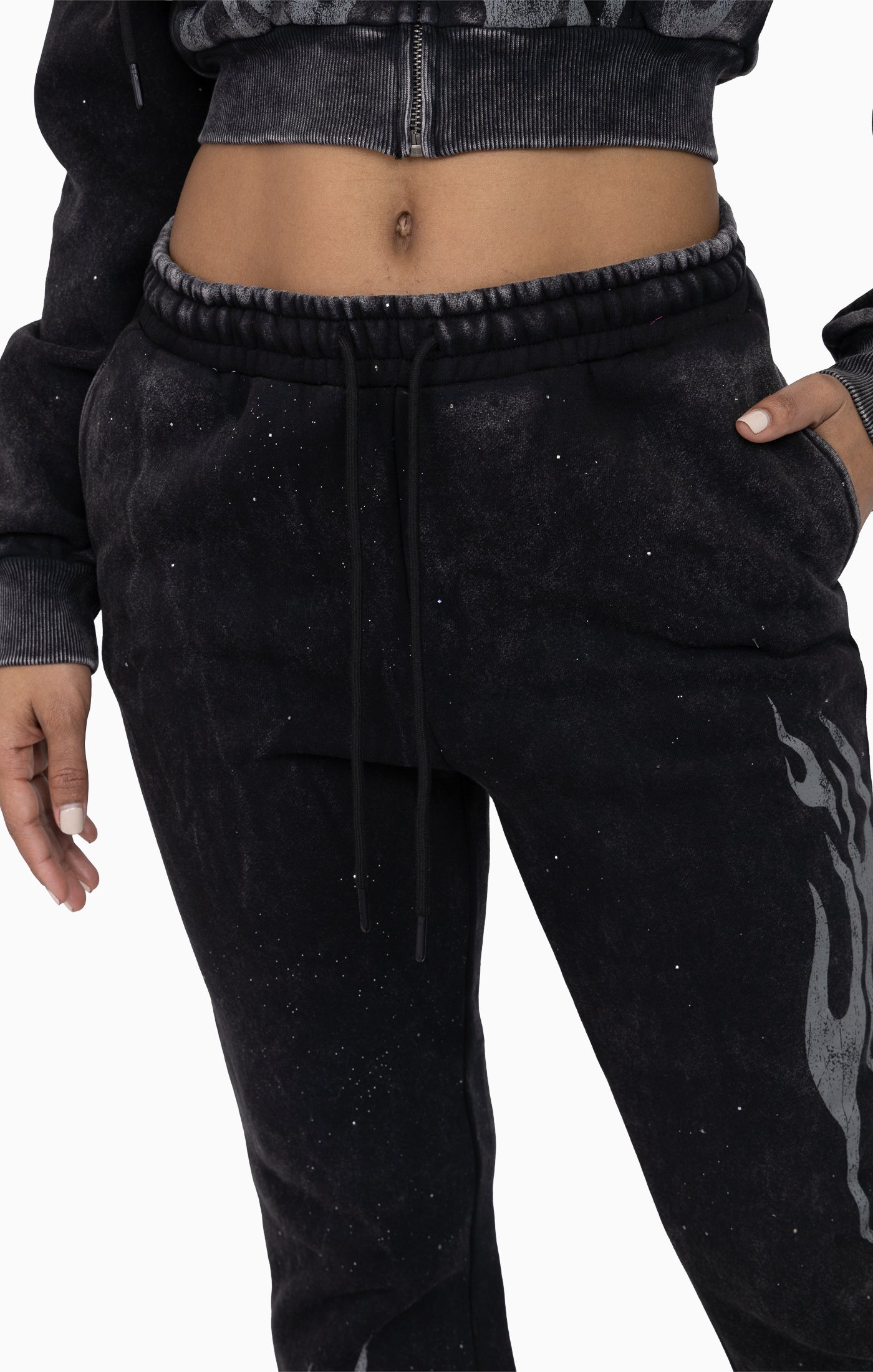 Sparkly Fleece Pants - Black