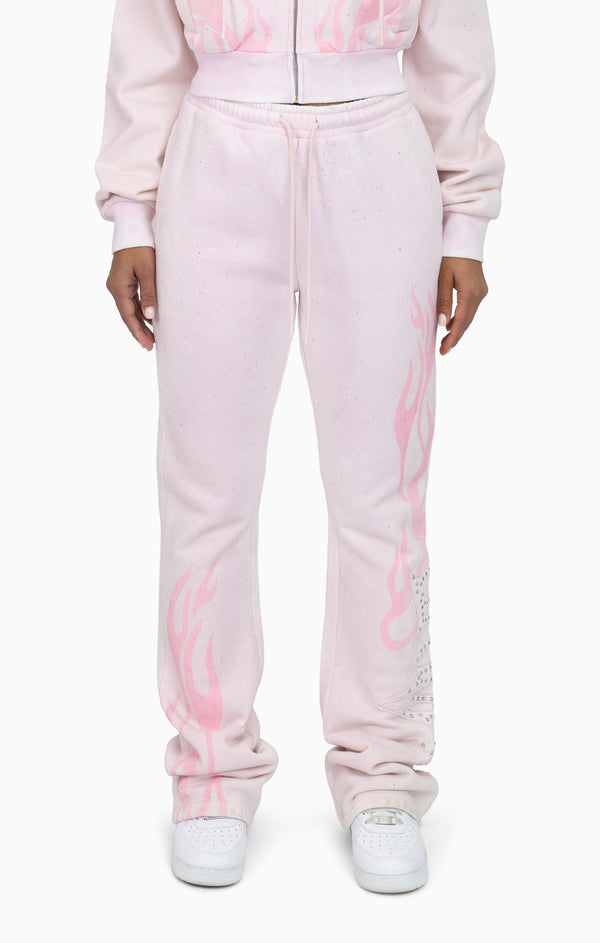 Sparkly Fleece Pants - Cradle Pink