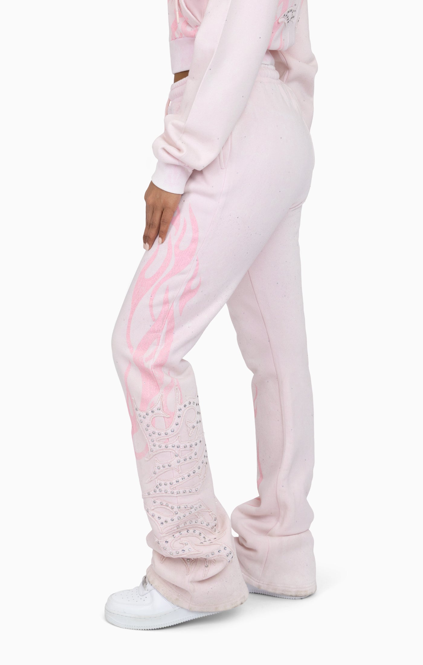 Sparkly Fleece Pants - Cradle Pink