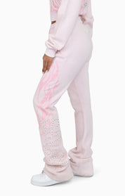 Sparkly Fleece Pants - Cradle Pink