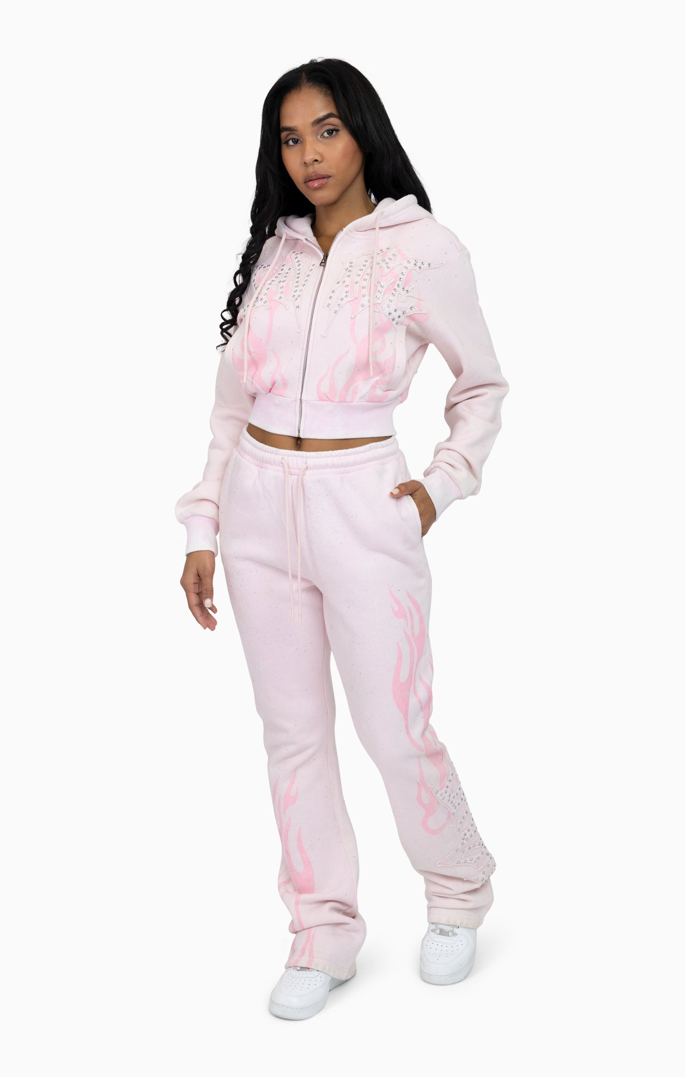 Sparkly Fleece Pants - Cradle Pink