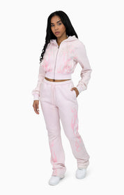 Sparkly Fleece Pants - Cradle Pink