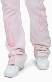 Sparkly Fleece Pants - Cradle Pink
