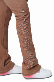 Contrast Stitch Fleece Pants - Beaver Fur