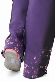 Oversprayed Glitter Printed Pants - Purple Reign
