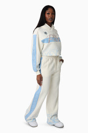 Embroidered Printed Pants - Gardenia
