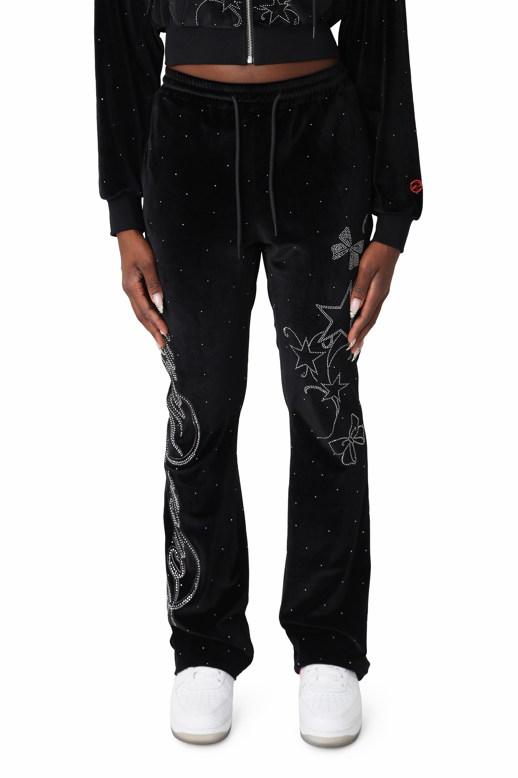 Sparkly Velour Pants - Black