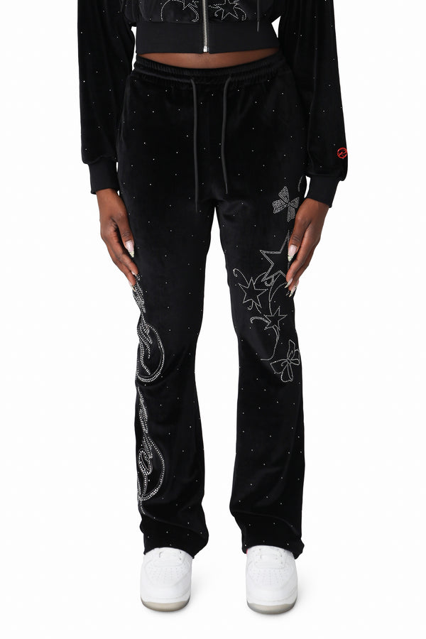 Sparkly Velour Pants - Black
