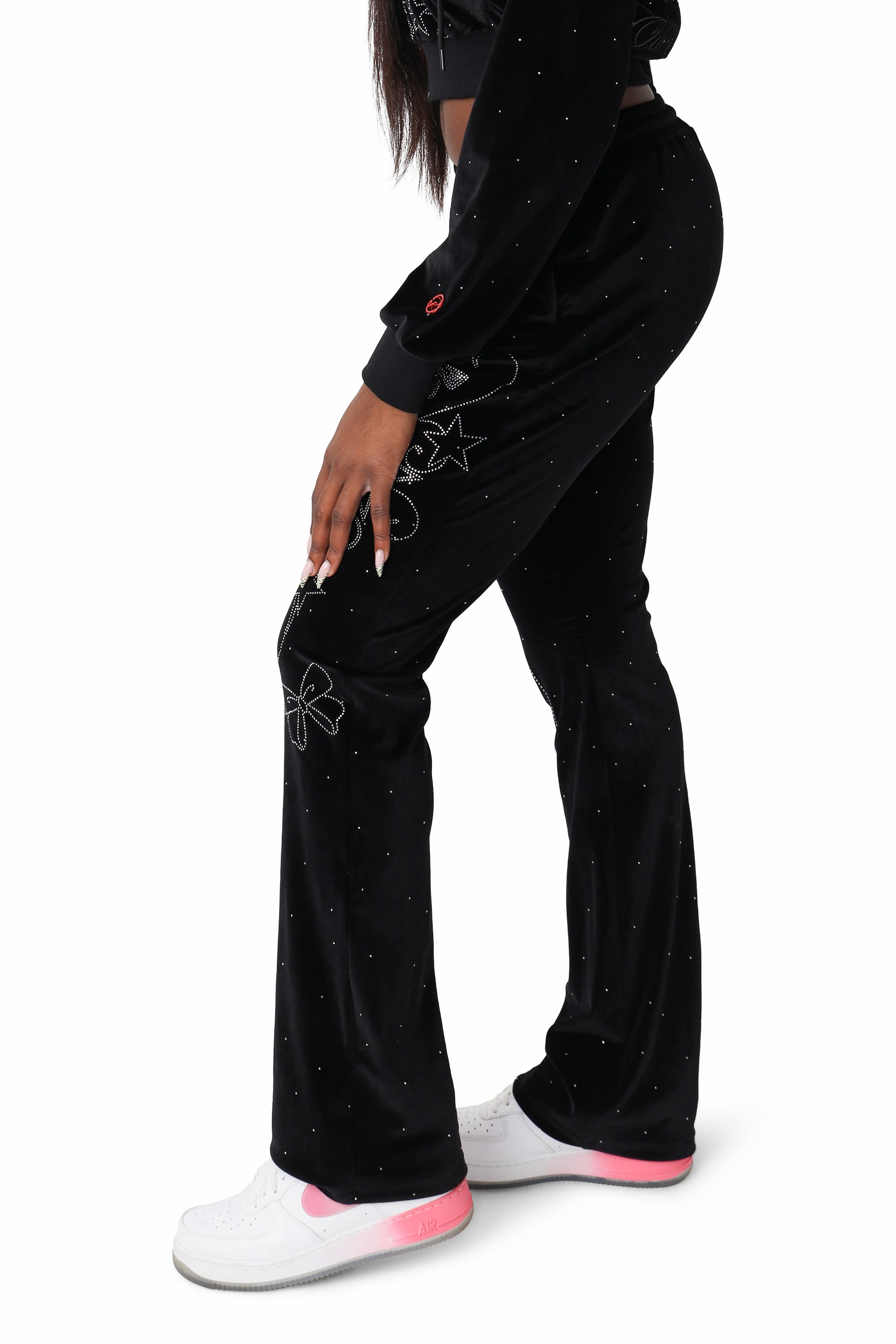 Sparkly Velour Pants - Black