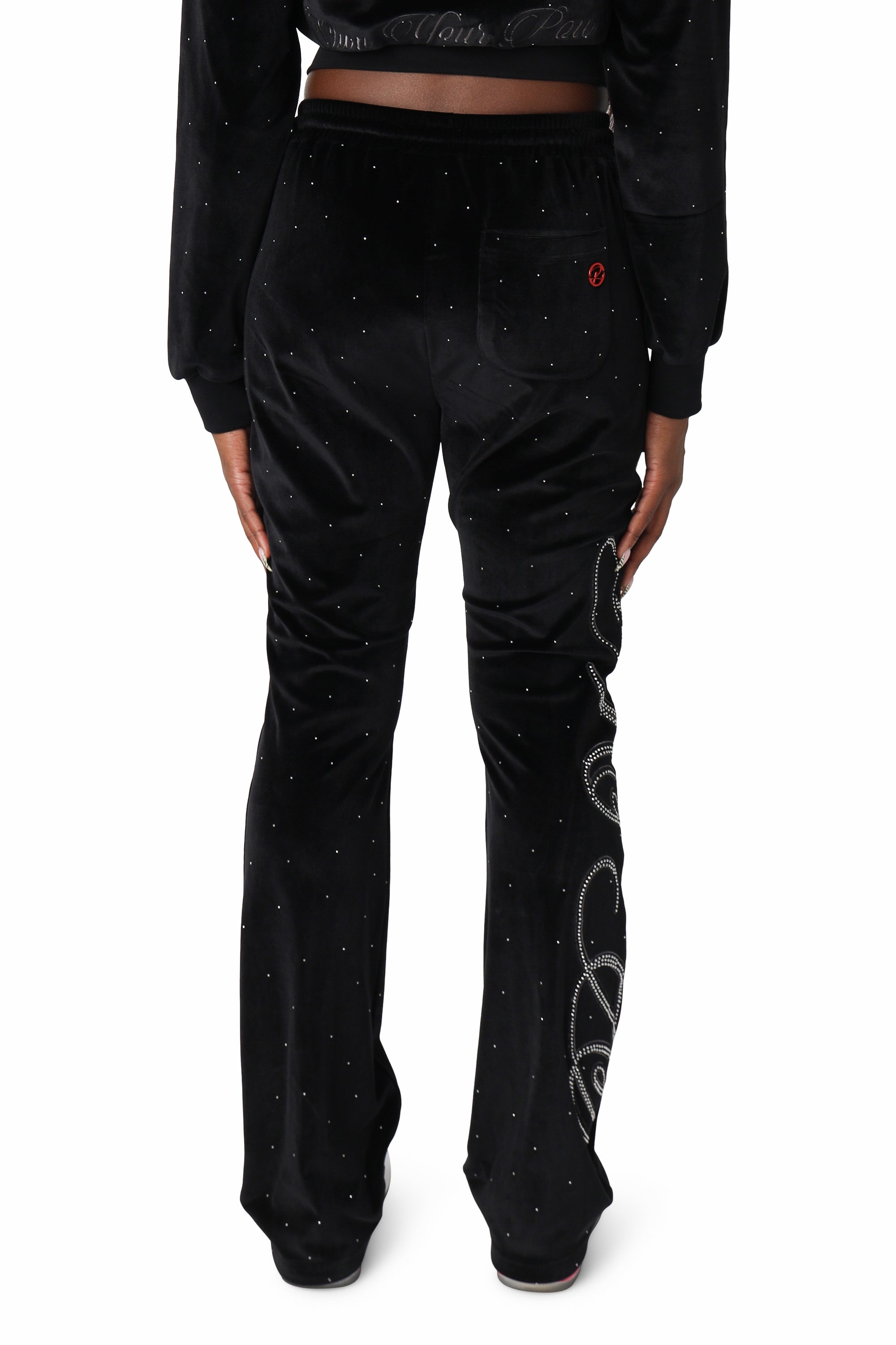 Sparkly Velour Pants - Black
