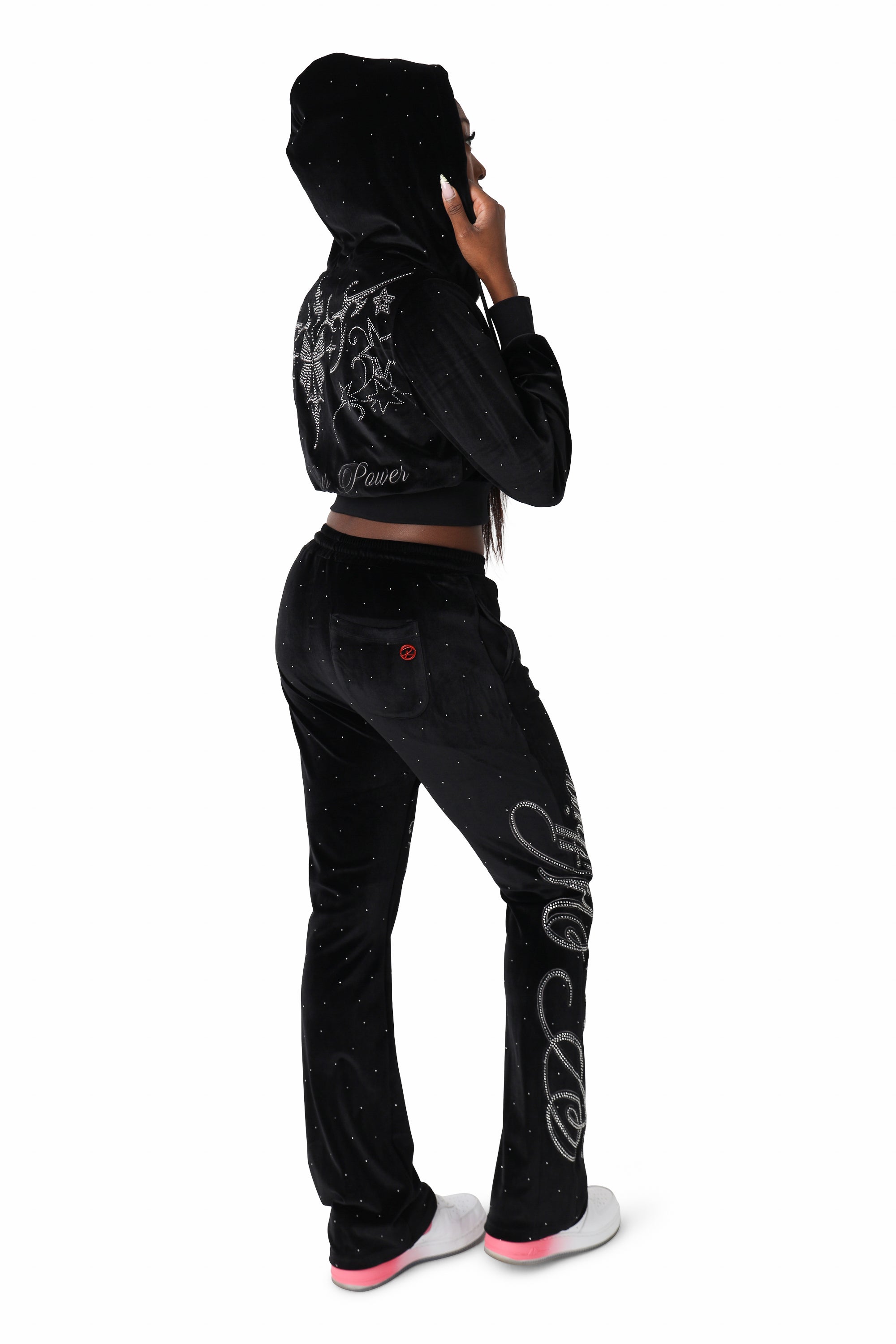 Sparkly Velour Pants - Black