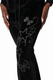 Sparkly Velour Pants - Black