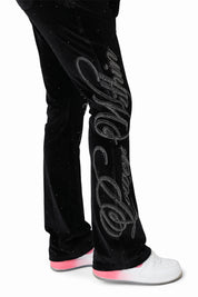 Sparkly Velour Pants - Black