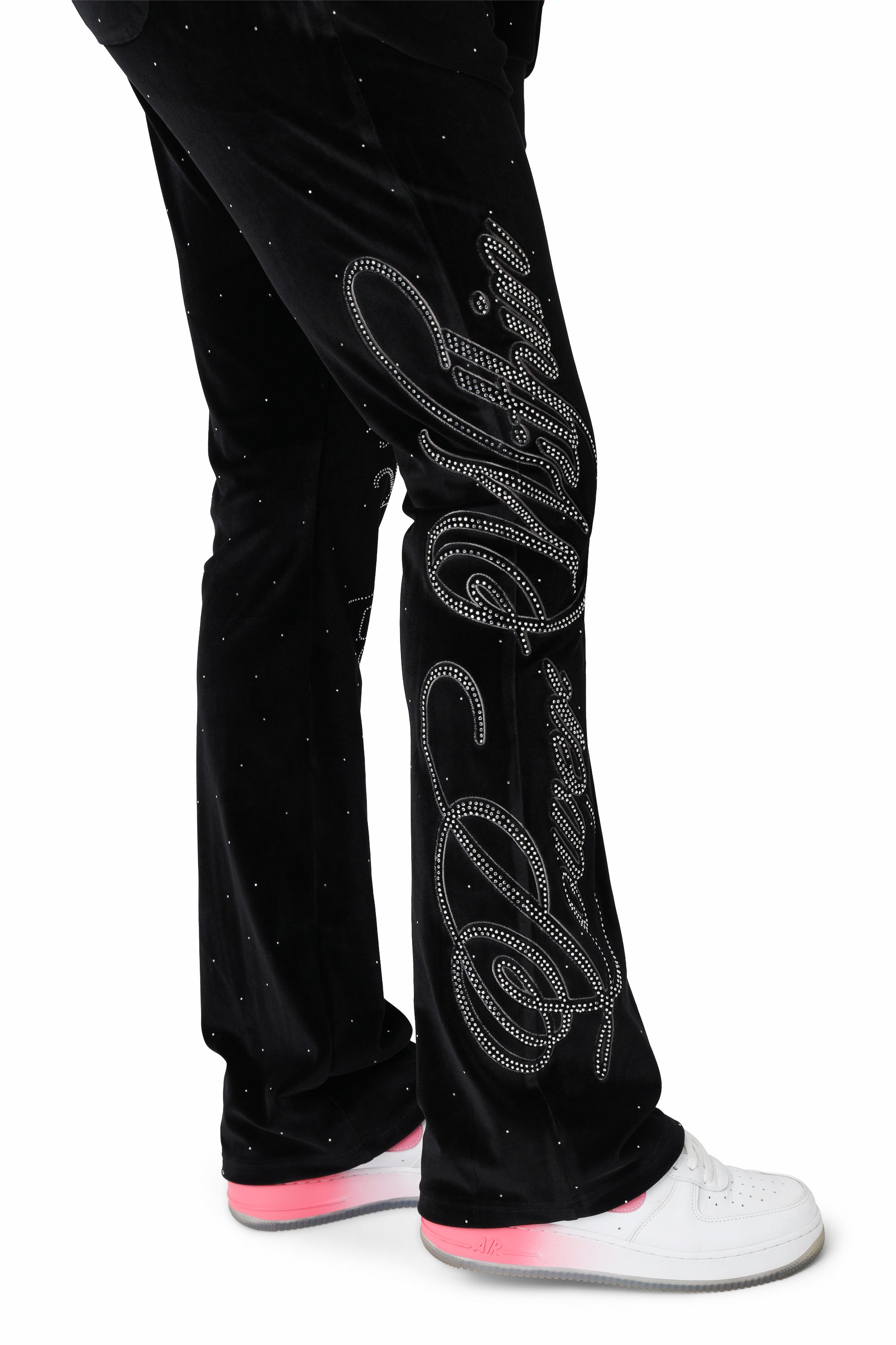 Sparkly Velour Pants - Black