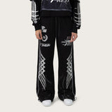 Wide Leg French Terry Pants - Black