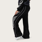 Wide Leg French Terry Pants - Black