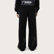 Wide Leg French Terry Pants - Black