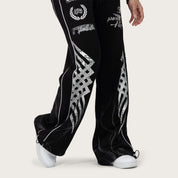 Wide Leg French Terry Pants - Black