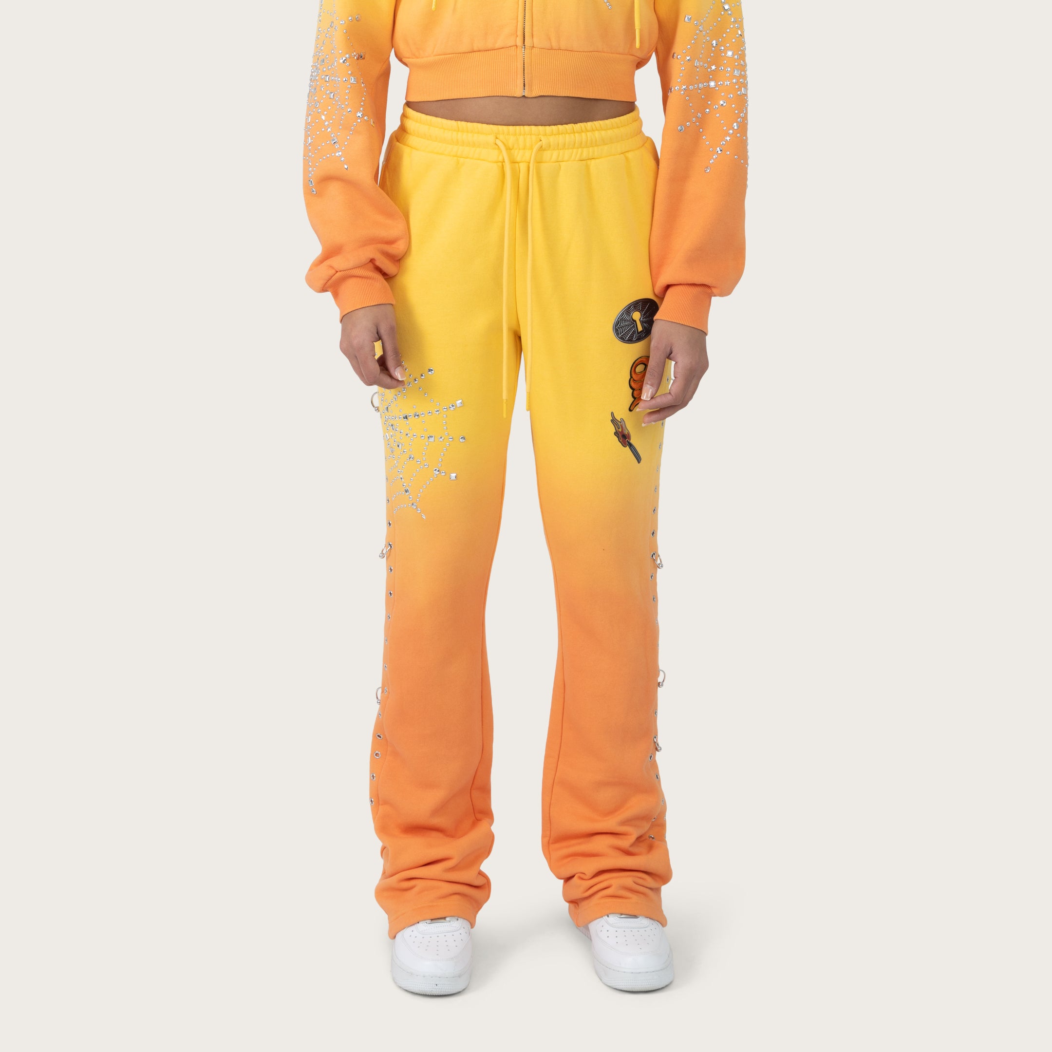 High Rise Bootcut Fleece Pants - Daffodil