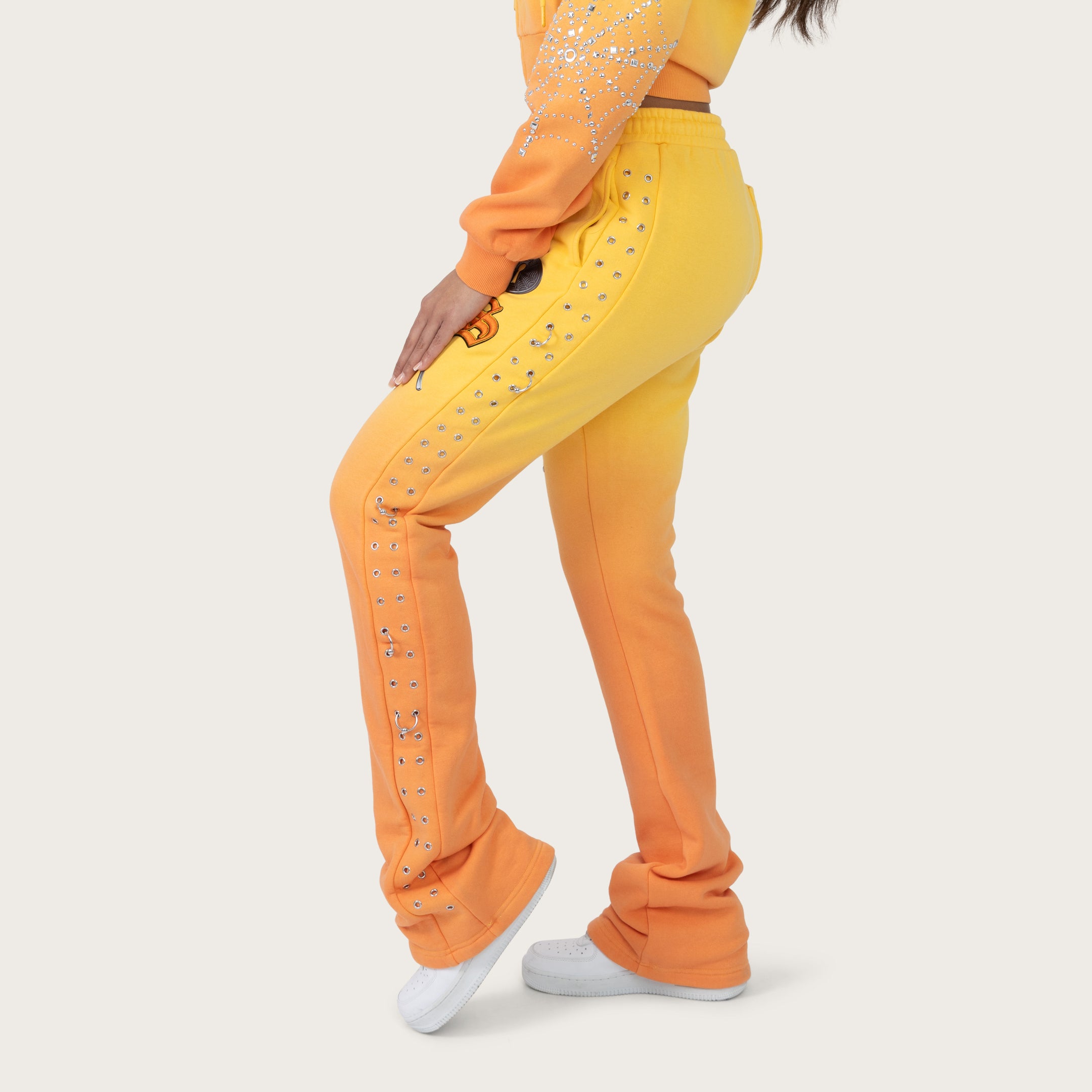 High Rise Bootcut Fleece Pants - Daffodil