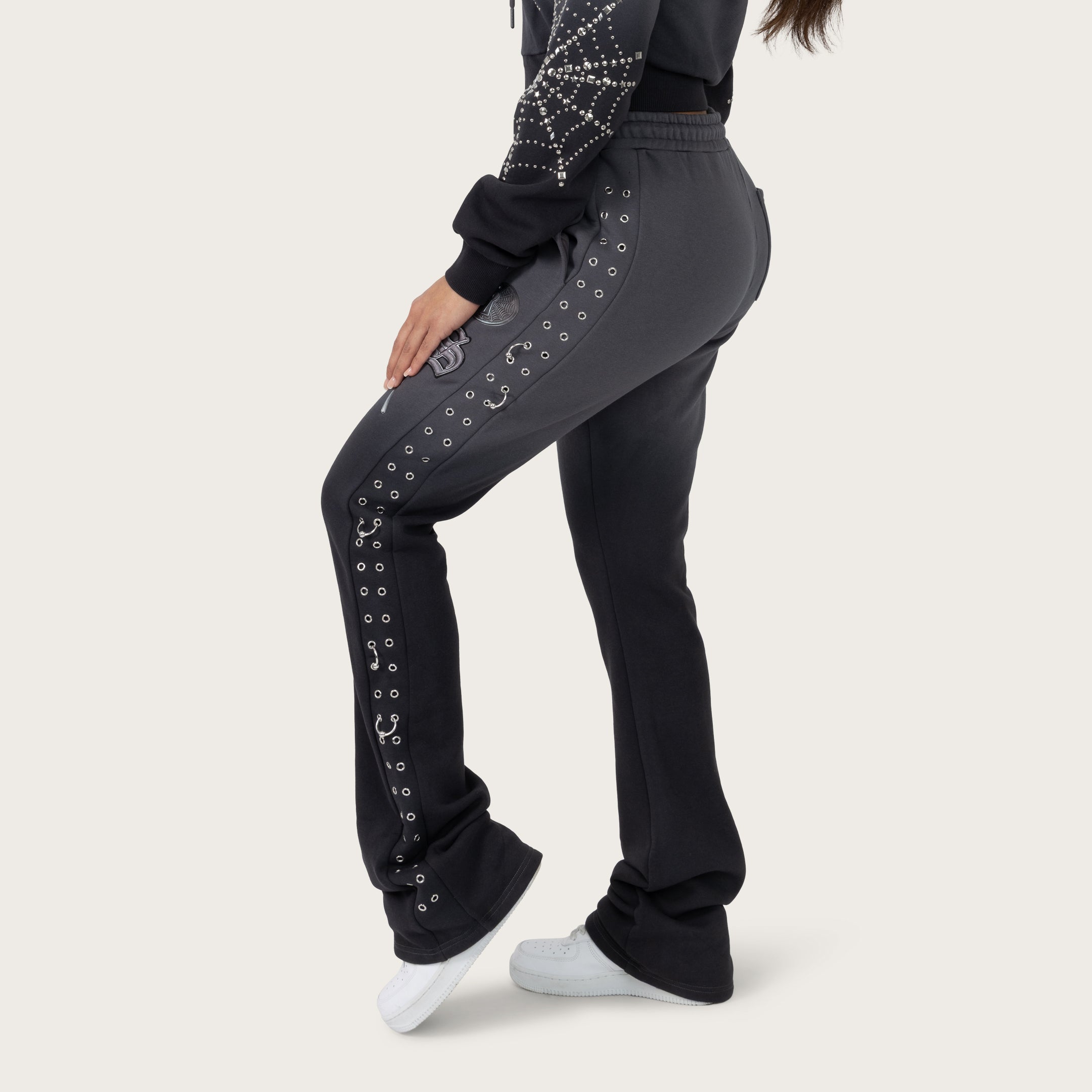 High Rise Bootcut Fleece Pants - Magnet