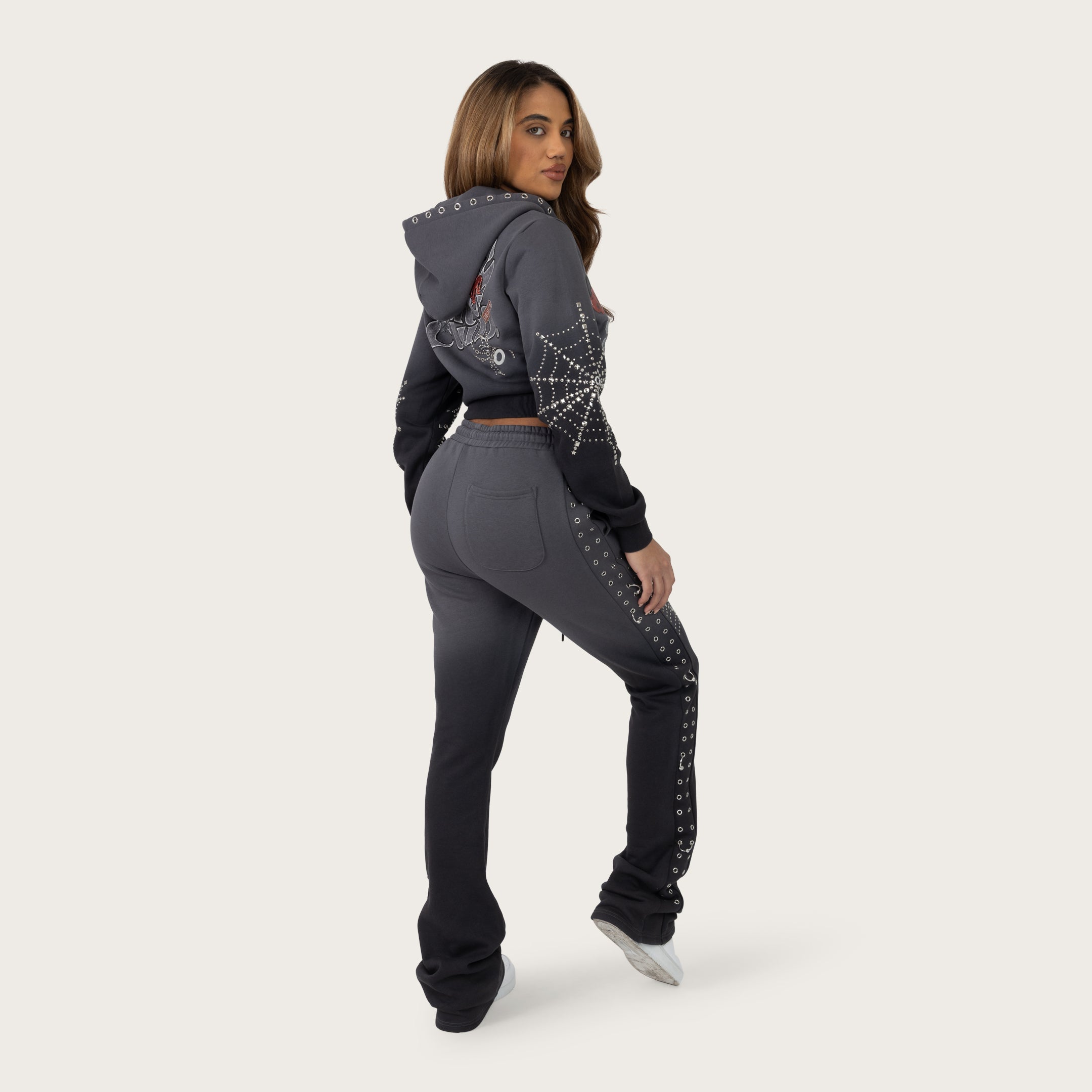 High Rise Bootcut Fleece Pants - Magnet