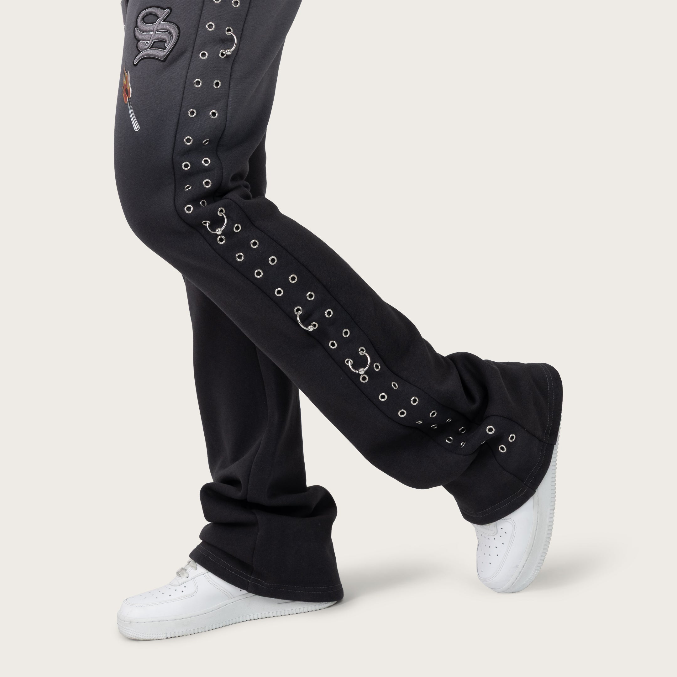 High Rise Bootcut Fleece Pants - Magnet
