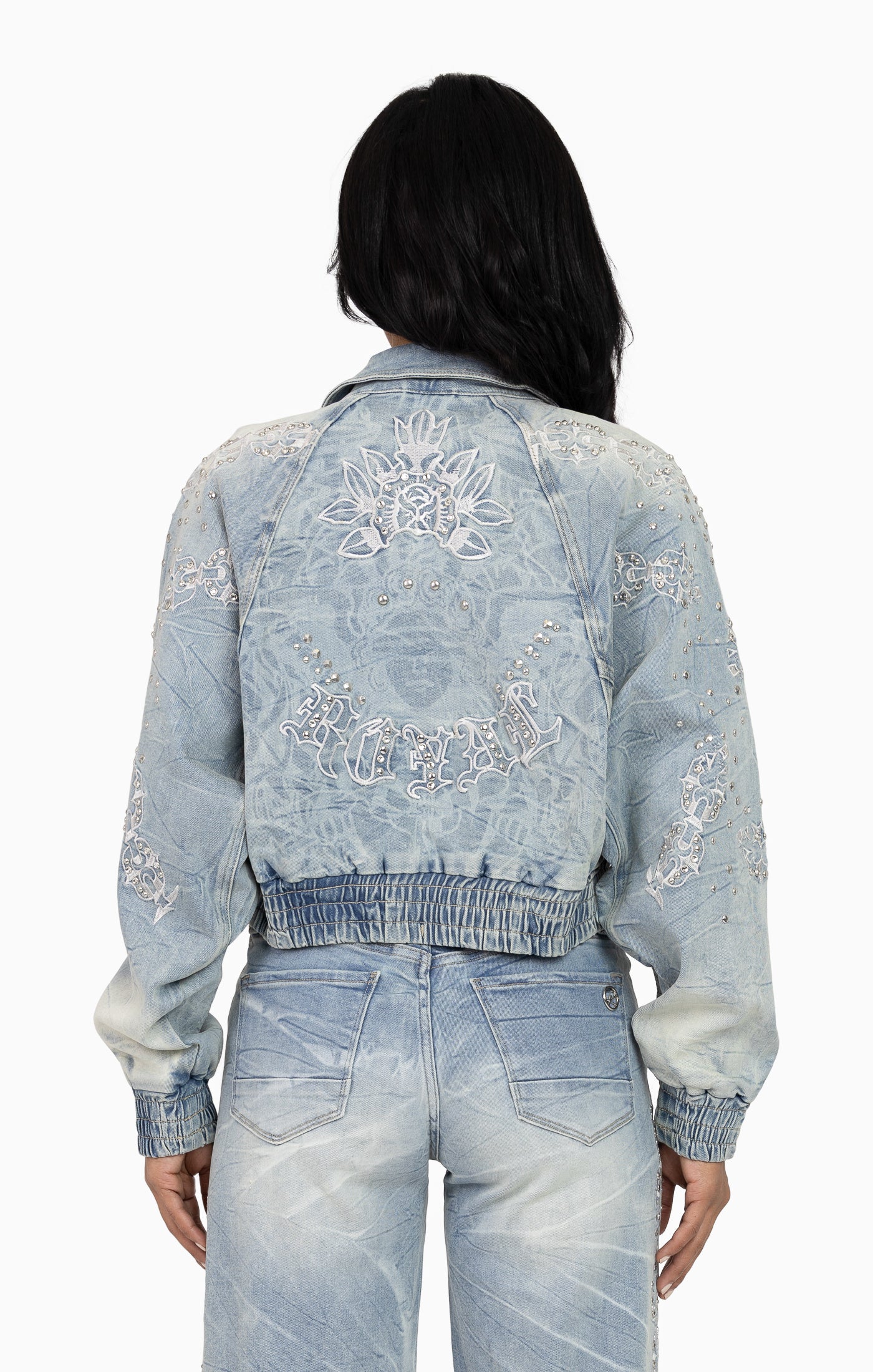Heavy Embellished Denim Jacket - Howard Blue