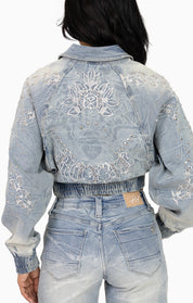 Heavy Embellished Denim Jacket - Howard Blue
