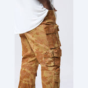 Smoke Rise Big and Tall Big and Tall - Utility Metallic Print Twill Pants - Mahogany