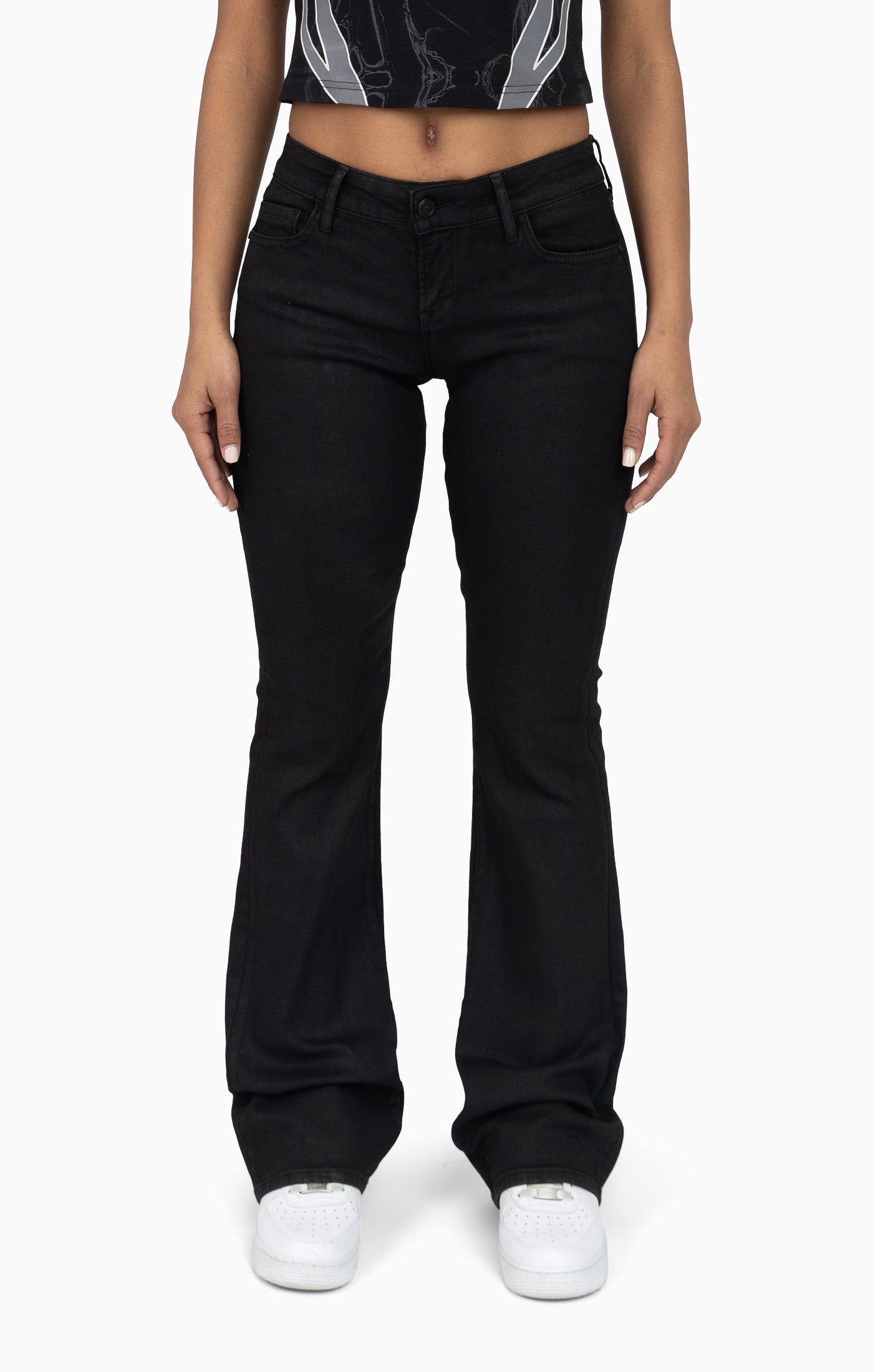Low Rise Bootcut Denim Pants - Glow Black