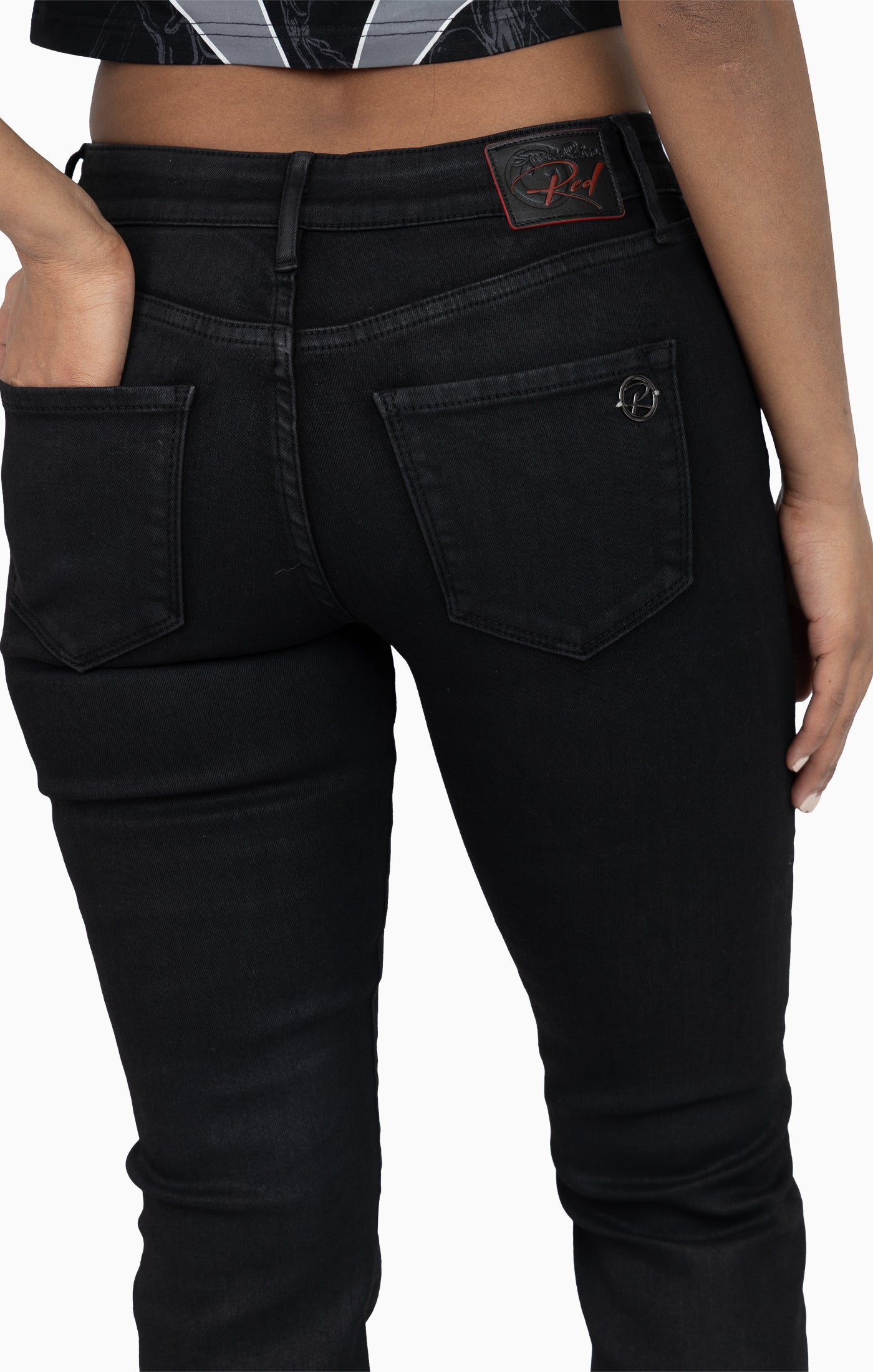 Low Rise Bootcut Denim Pants - Glow Black