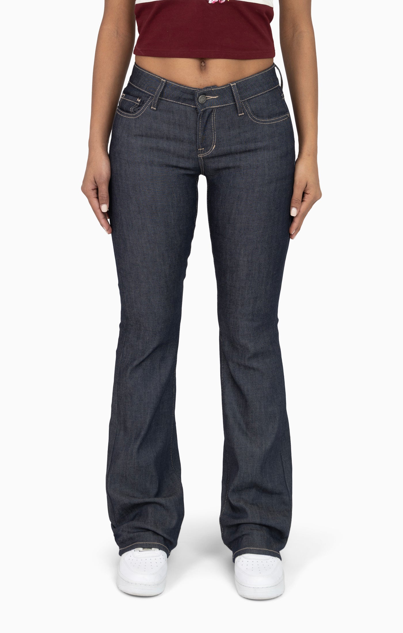 Low Rise Bootcut Denim Pants - Ink Blue