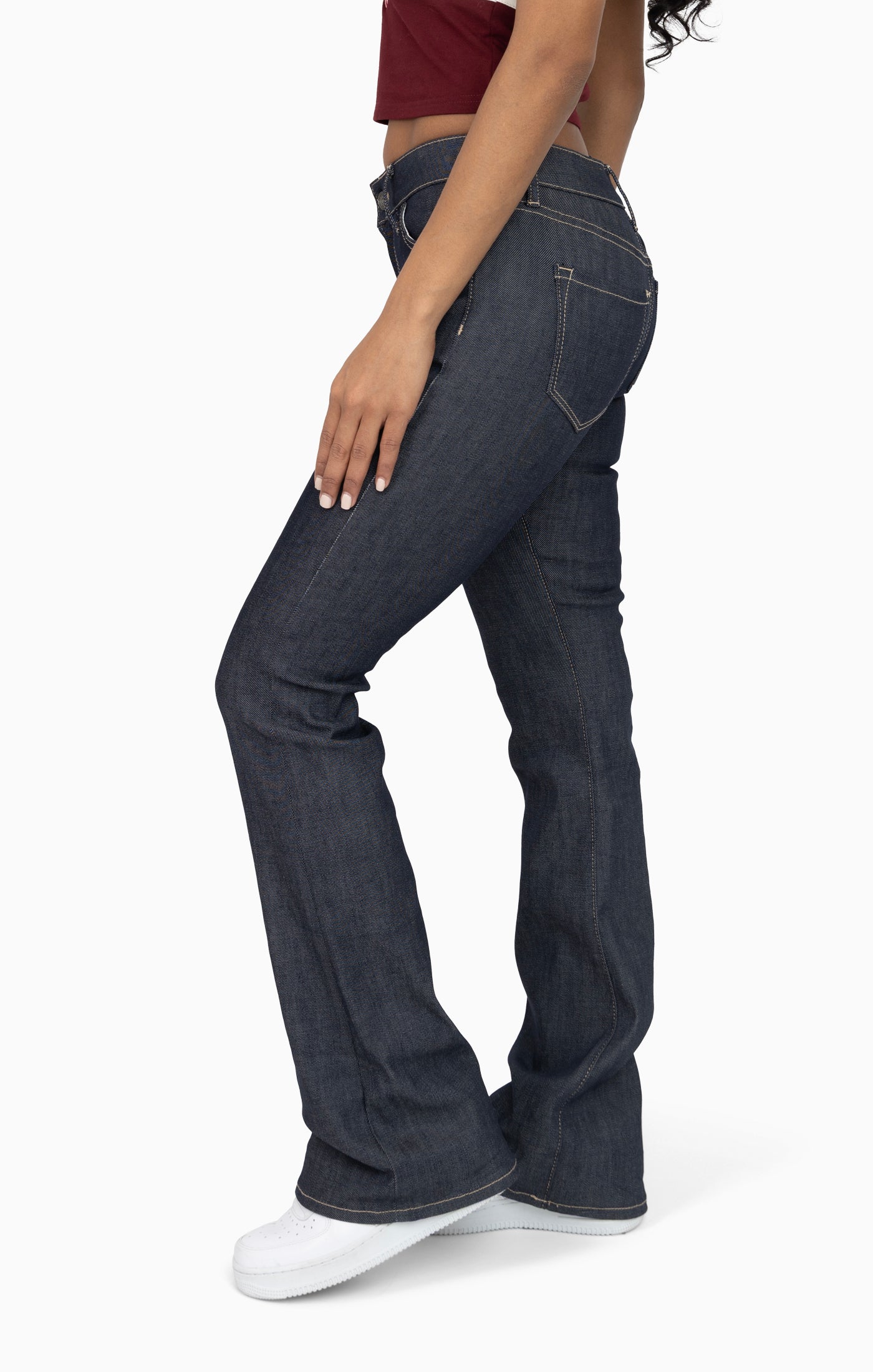 Low Rise Bootcut Denim Pants - Ink Blue