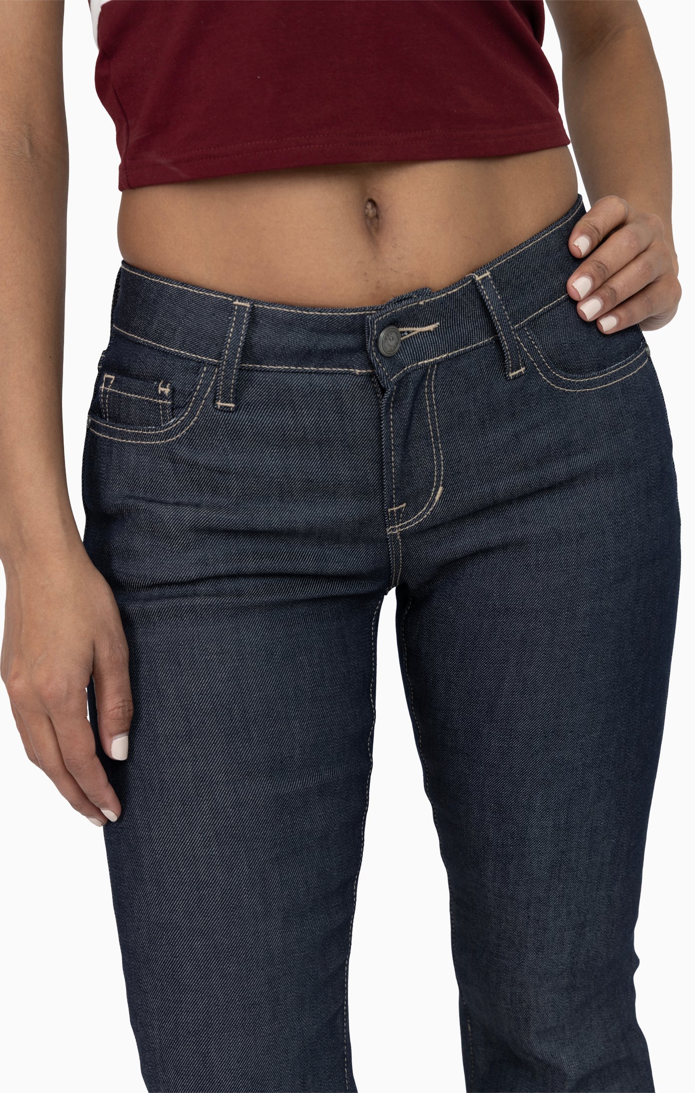Low Rise Bootcut Denim Pants - Ink Blue