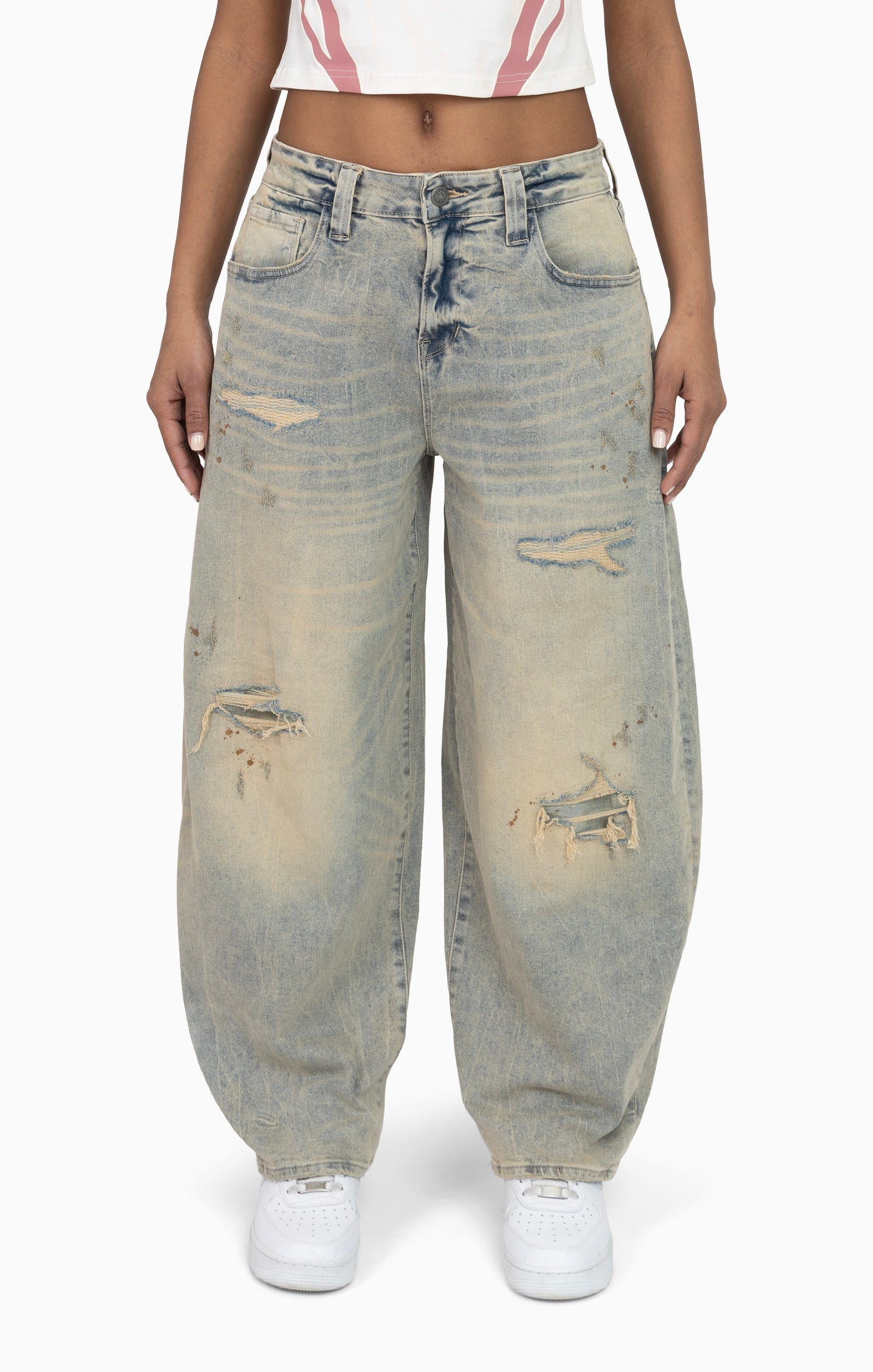 Rip&Repair Barrel Fit Denim Pant - Eden Blue