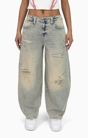 Rip&Repair Barrel Fit Denim Pant - Eden Blue