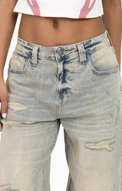 Rip&Repair Barrel Fit Denim Pant - Eden Blue