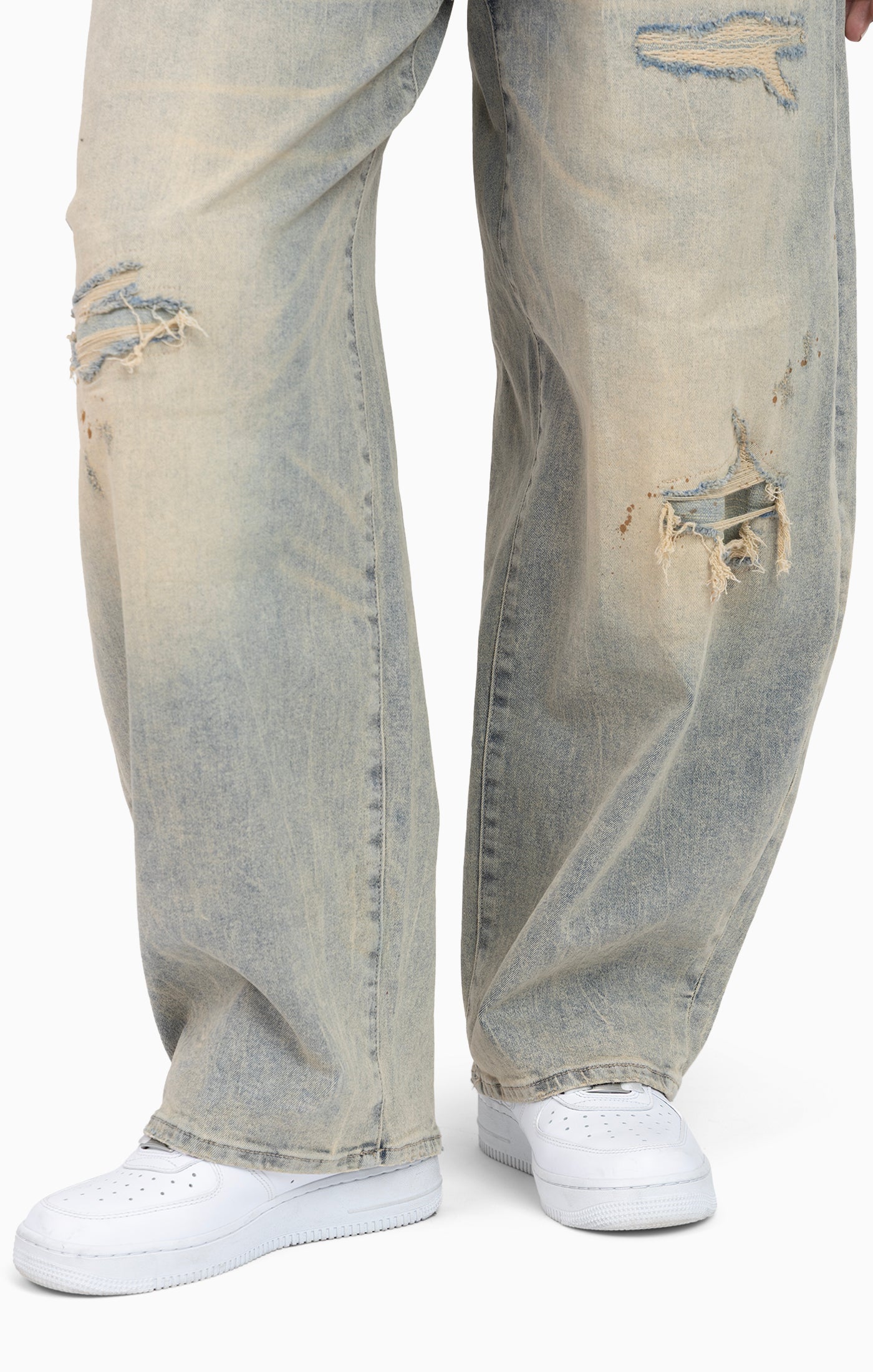 Rip&Repair Barrel Fit Denim Pant - Eden Blue
