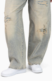 Rip&Repair Barrel Fit Denim Pant - Eden Blue
