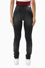 High Rise Rip Off Skinny Pants - Nightfall Black