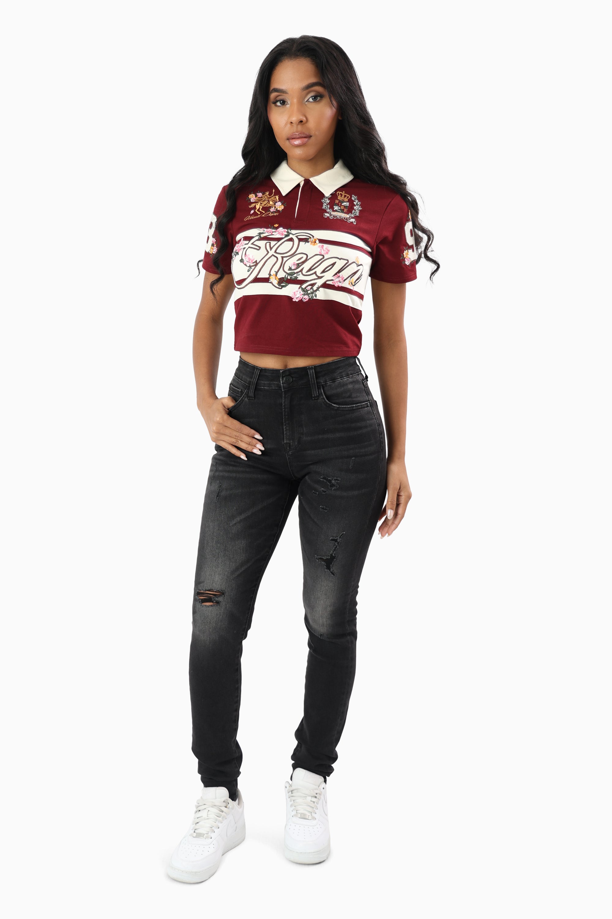 High Rise Rip Off Skinny Pants - Nightfall Black